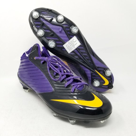 purple and yellow football cleats